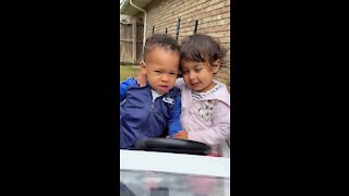 Little boy loves his friend but needs his personal space