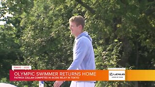 Olympic Swimmer Returns Home