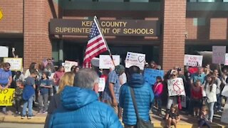 Protesters speak out against COVID-19 vaccine mandates in Kern County schools
