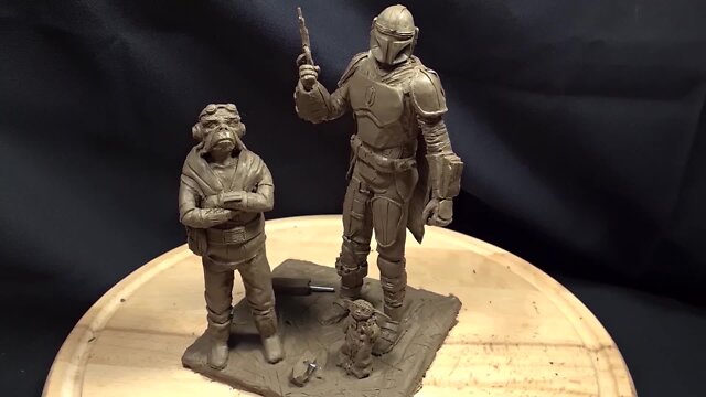 Talented artist sculps characters from the Mandalorian series