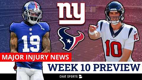 MAJOR Giants Injury News Ft Kenny Golladay & Xavier McKinney + Giants vs Texans Preview, NFL Week 10
