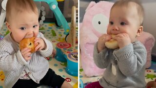 Frozen bagel life hack for teething babies