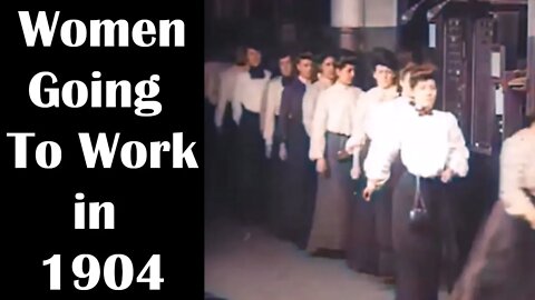 Women Going to Work in 1904: 19th Century Women's Clothing and Hairstyles: Colorized and Restored
