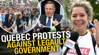 Thousands gather outside Premier Legault’s office in protest