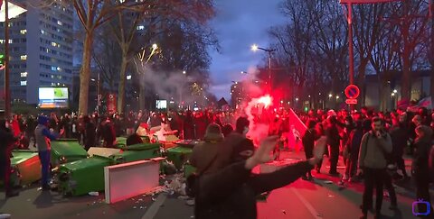 Paris / France - Protesters rally after pension reforms - 18.03.2023