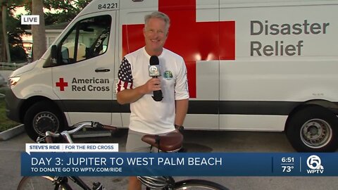 Steve Weagle prepares for Day 3 of 'Ride for the Red Cross'