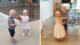 Friends reunite outside hospital after fighting cancer together