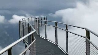 Gorgeous view on platform above the clouds!