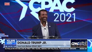 Donald Trump Jr speaks at #CPAC2021 about the hypocrisy and lies of the Biden Administration