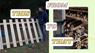 Upgraded the Firewood Storage using Pallets| Farm Vlog