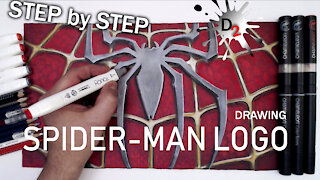 SPIDER-MAN LOGO DRAWING. SPIDER-MAN SYMBOL | draw2night, YouTube
