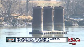 Missouri River in eastern Nebraska finally below flood stage