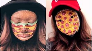 Artist creates incredibly realistic face and body paintings of fast food