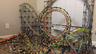 Guy builds roller coaster in his living room!