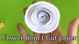 How to make Flower from a single Paper cut