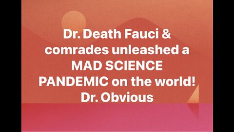 Dr. Death Fauci laughs at idea he should be arrested...
