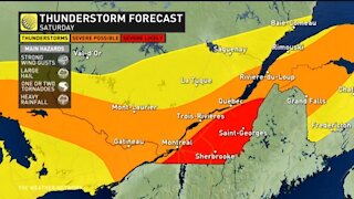 Severe storms through this weekend across Quebec with a stretch of dangerous humidex values