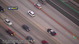 Los Angeles police in high speed chase with suspected robbers