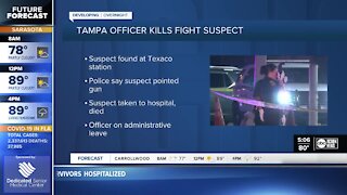 Suspect in fight dies after being shot by a Tampa police officer