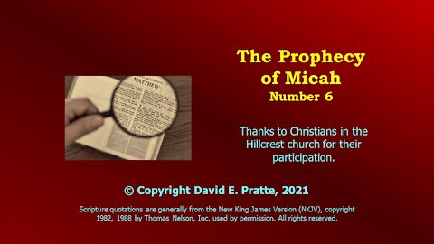 Video Bible Study: Micah - #06