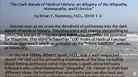 The Flexner Fairytale: An Allegory of the Allopaths, Homeopaths, and Eclectics (Written 1/4/2018)