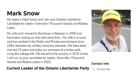Mark Snow - Leader of the Ontario Libertarian Party
