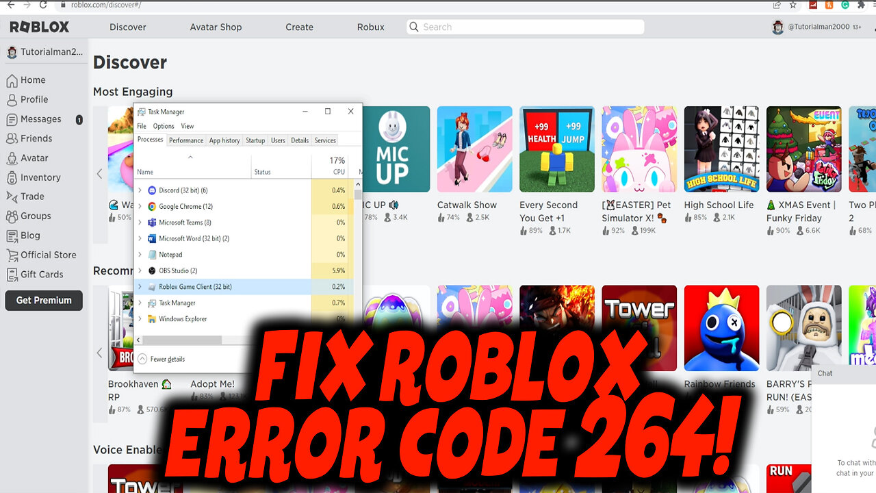 How To Fix Roblox Error Code 264 