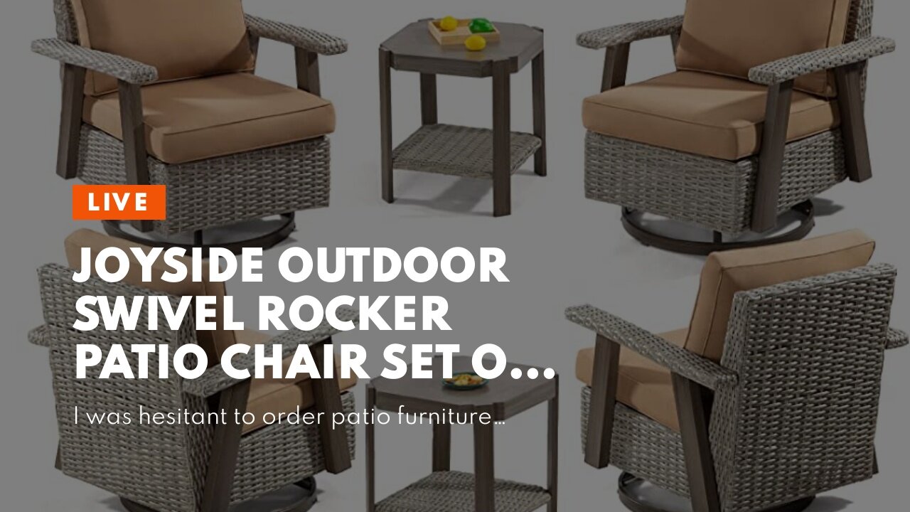 Joyside Outdoor Swivel Rocker Patio Chair Set Of 4 And 2 Matching Side ...