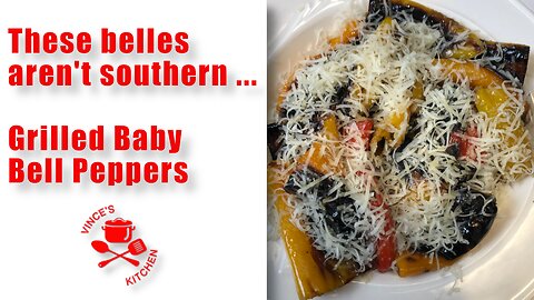 Grilled Baby Bell Peppers with Parmigiana Cheese Recipe