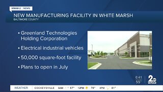 A new manufacturing plant is coming to White Marsh this summer