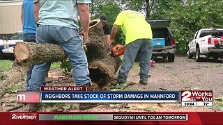 Neighbors take stock of storm damage in Mannford