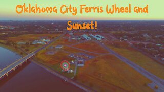 Oklahoma City Ferris Wheel and Sunset / Drone Footage Helix / 4K