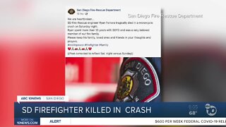 San Diego firefighter killed in motorcycle crash