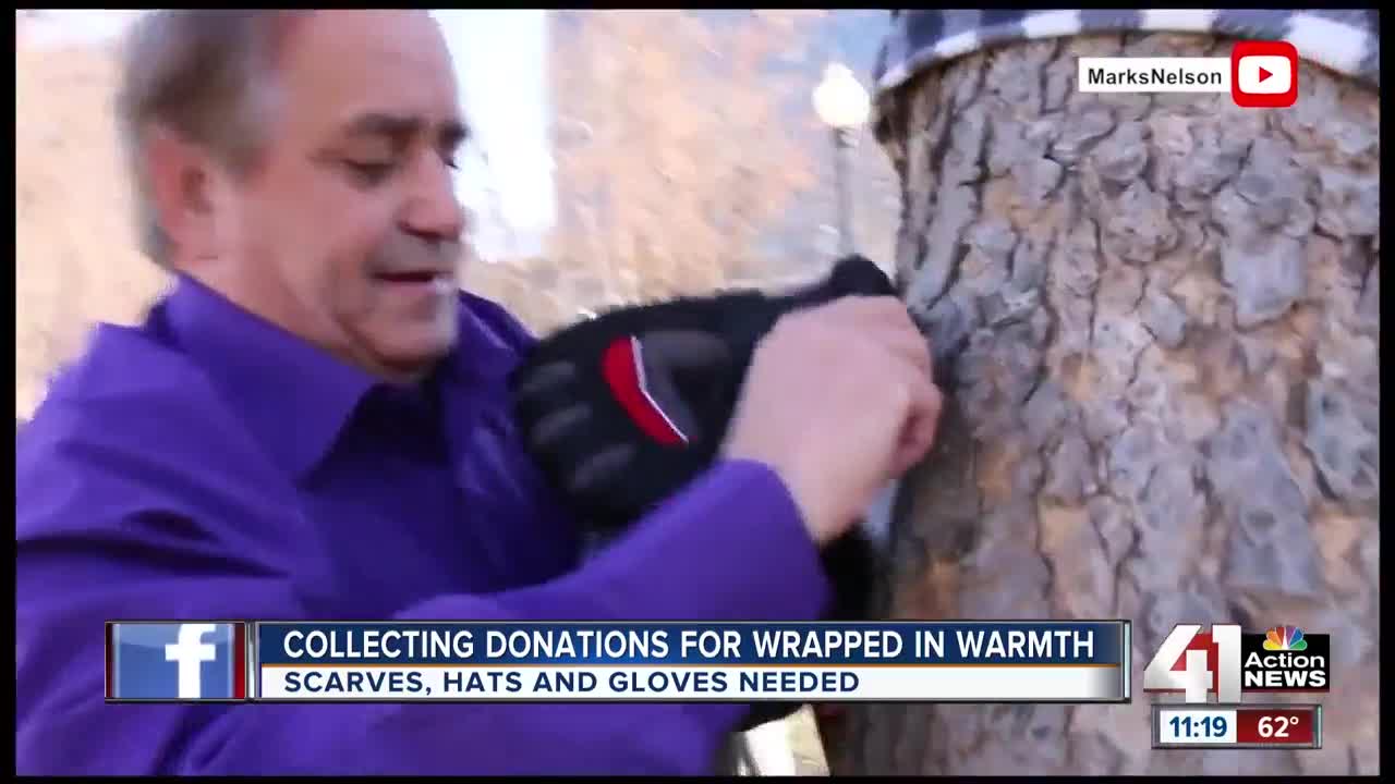 Collecting donations for wrapped in warmth