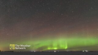 Northern Lights flare-up over Saskatchewan