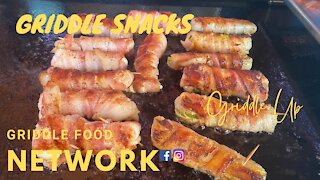 Griddle Snacks | Bacon Mozzarella Sticks & Bacon Wrapped Pickles | Griddle Food Network