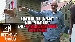 Home Intruder Jumps out Window Head First After 77-Year-Old Home Owner Shoots At Him