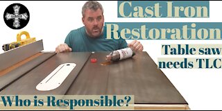 How to restore cast iron top - Delta Unisaw restoration DIY