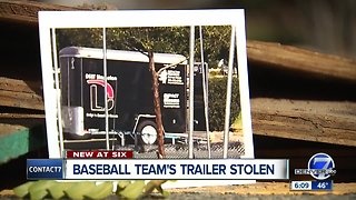 Baseball team's trailer stolen