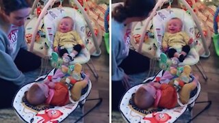 Guilty Baby Can't Stop Laughing When Mom Asks "Hilarious" Question