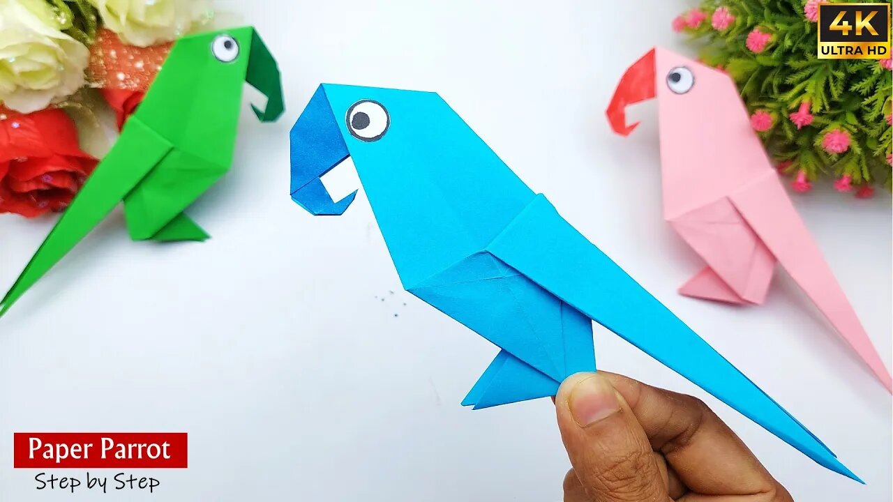 Origami Parrot / How to Make Paper Things / Paper Parrot / Easy Paper ...
