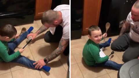 Dad pulls savage prank on unsuspecting toddler