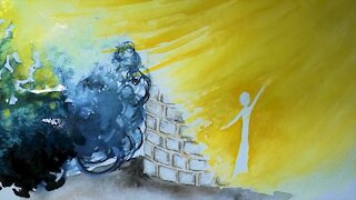 christian watercolor painting,Psalm 27, The Lord is our safety place