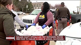 Oakland County officials, first responders provide free food to families in wake of school shutdowns