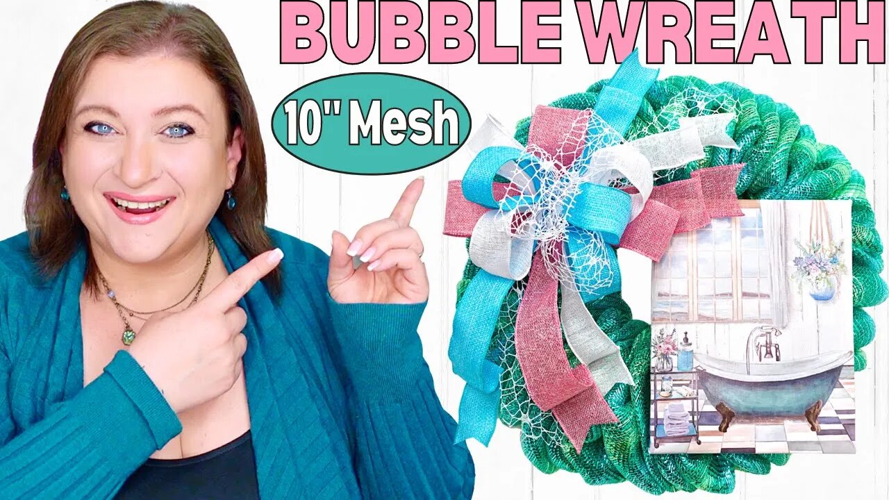 How To Make A BUBBLE WREATH | 10 Inch Deco Mesh | Wreath Making For ...