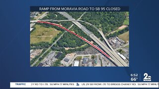 Moravia Road ramp to remain closed to traffic through end of June