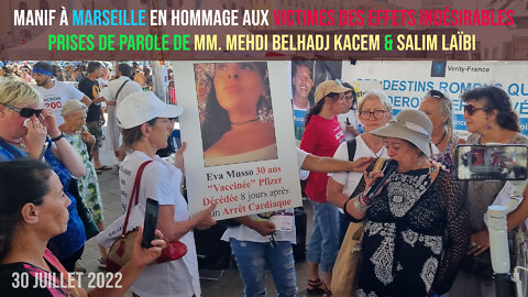 Manif à Marseille en hommage aux victimes des effets indésirables avec MM. Belhadj Kacem & S. Laïbi