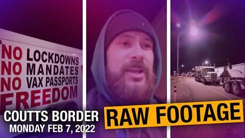 RAW: Farmers blocking Canada-U.S. border at Coutts, Alberta