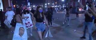 Thousands disperse after protests in downtown Las Vegas Saturday