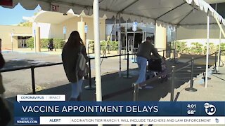 Vaccine appointments delayed